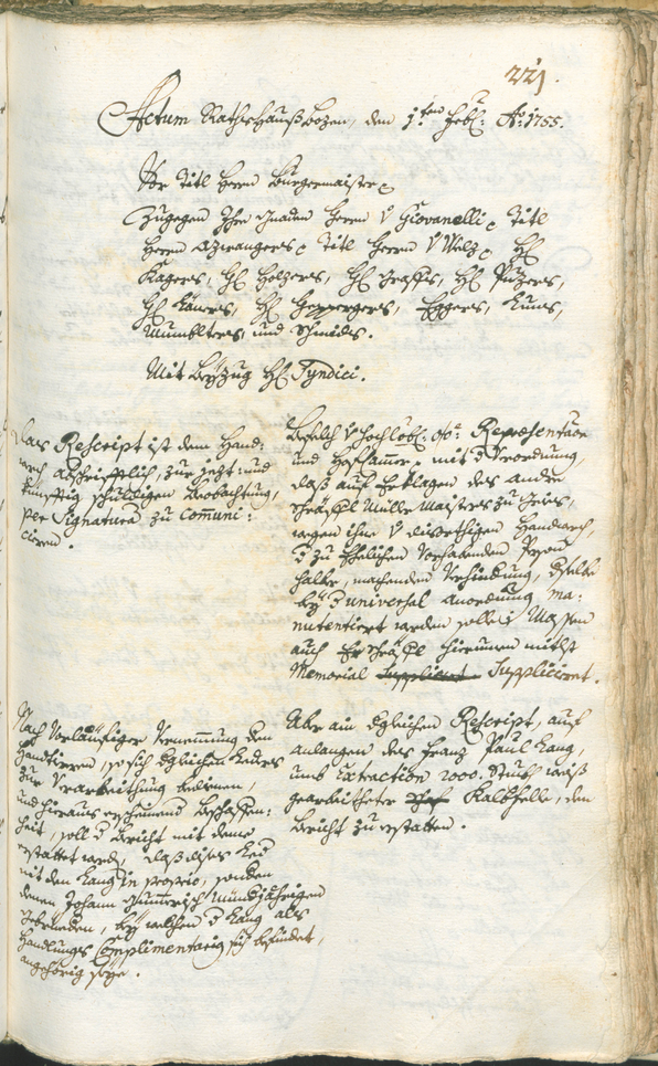 Archivio Storico della Città di Bolzano - BOhisto protocollo consiliare 1753/56 