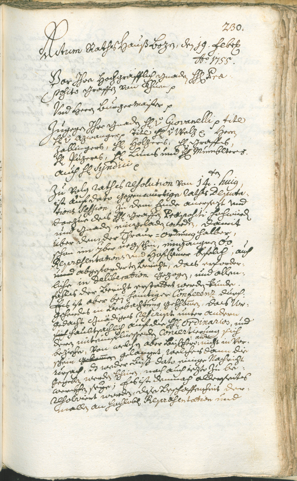 Archivio Storico della Città di Bolzano - BOhisto protocollo consiliare 1753/56 