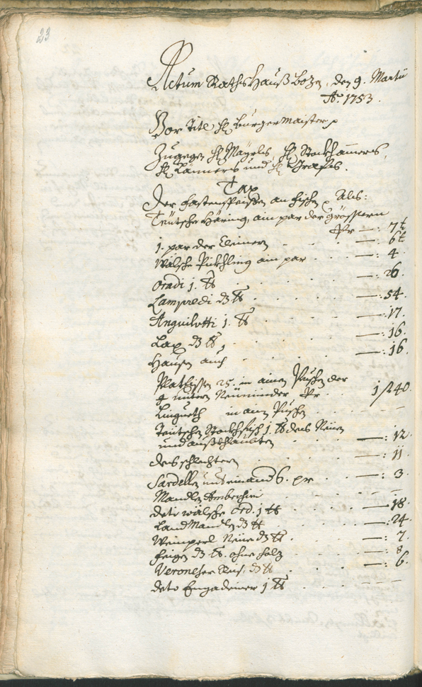 Stadtarchiv Bozen - BOhisto Ratsprotokoll 1753/56 