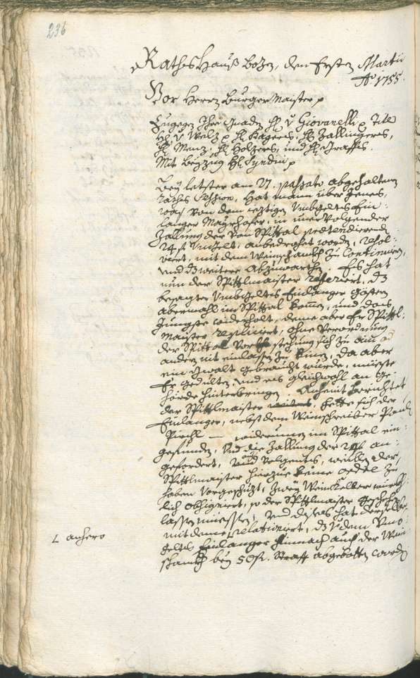 Archivio Storico della Città di Bolzano - BOhisto protocollo consiliare 1753/56 