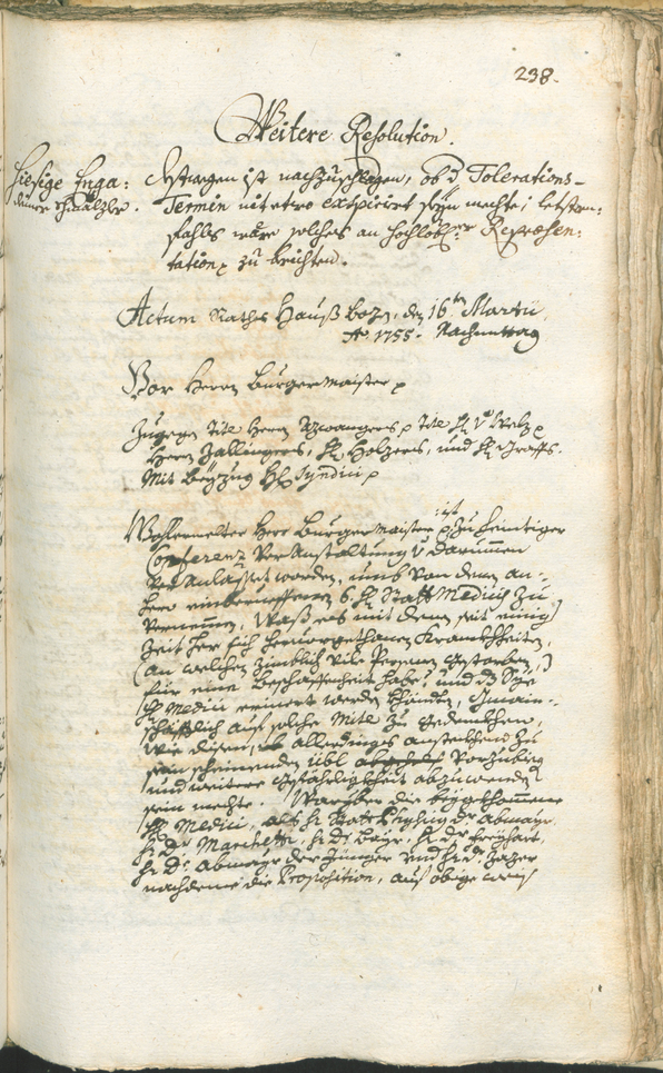 Archivio Storico della Città di Bolzano - BOhisto protocollo consiliare 1753/56 