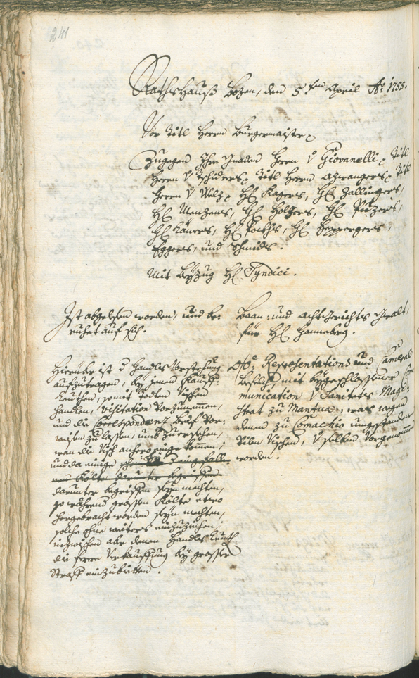 Civic Archives of Bozen-Bolzano - BOhisto Ratsprotokoll 1753/56 