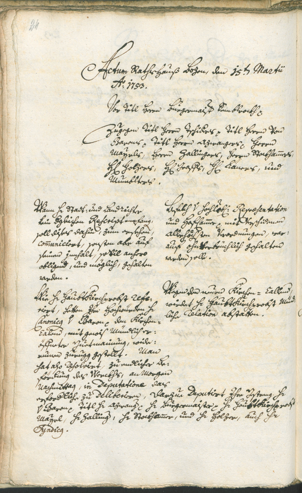 Civic Archives of Bozen-Bolzano - BOhisto Ratsprotokoll 1753/56 