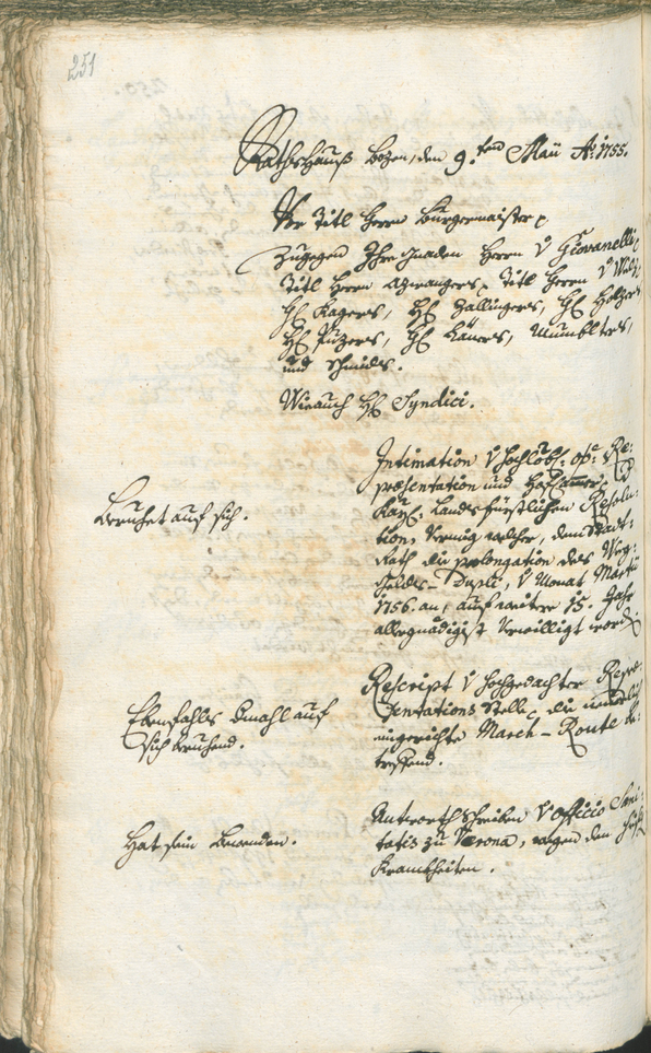 Archivio Storico della Città di Bolzano - BOhisto protocollo consiliare 1753/56 