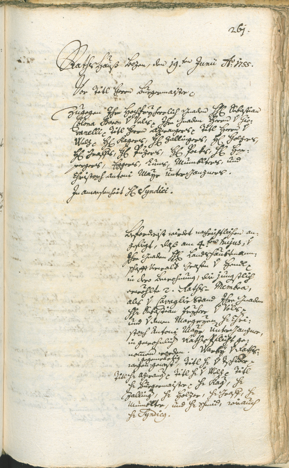 Archivio Storico della Città di Bolzano - BOhisto protocollo consiliare 1753/56 