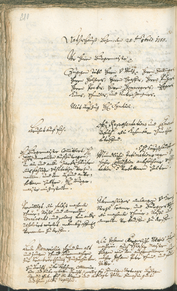 Archivio Storico della Città di Bolzano - BOhisto protocollo consiliare 1753/56 