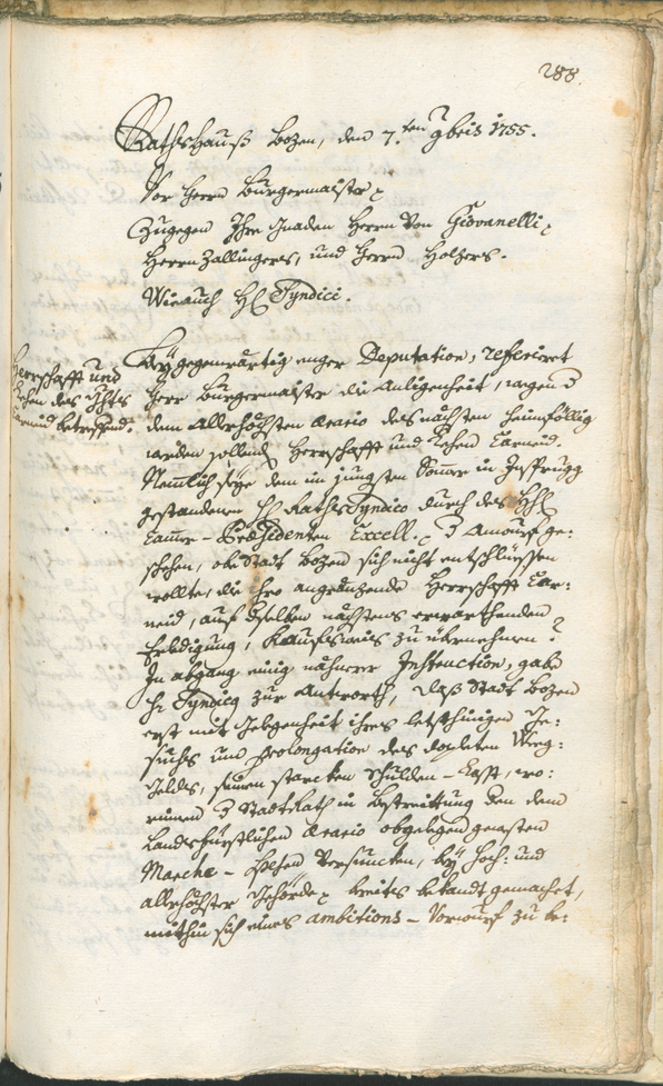 Archivio Storico della Città di Bolzano - BOhisto protocollo consiliare 1753/56 