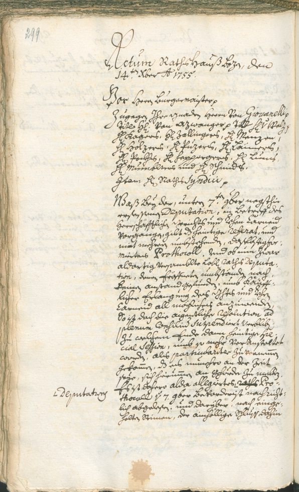 Archivio Storico della Città di Bolzano - BOhisto protocollo consiliare 1753/56 