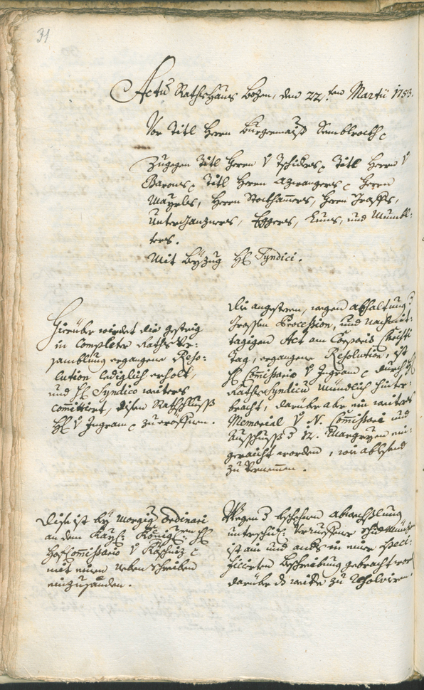 Archivio Storico della Città di Bolzano - BOhisto protocollo consiliare 1753/56 