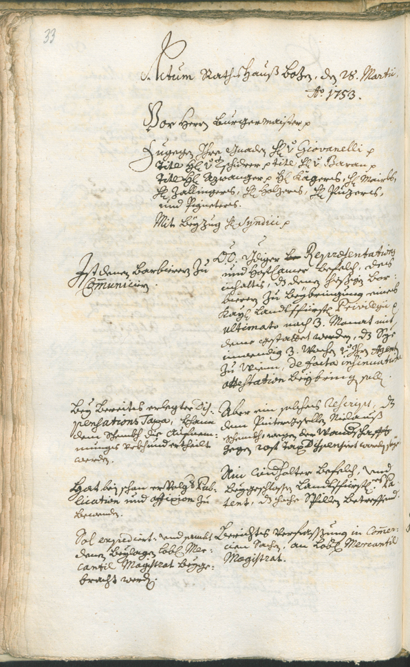 Archivio Storico della Città di Bolzano - BOhisto protocollo consiliare 1753/56 