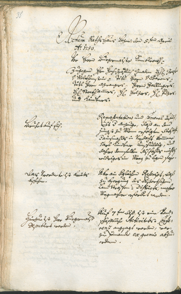 Archivio Storico della Città di Bolzano - BOhisto protocollo consiliare 1753/56 