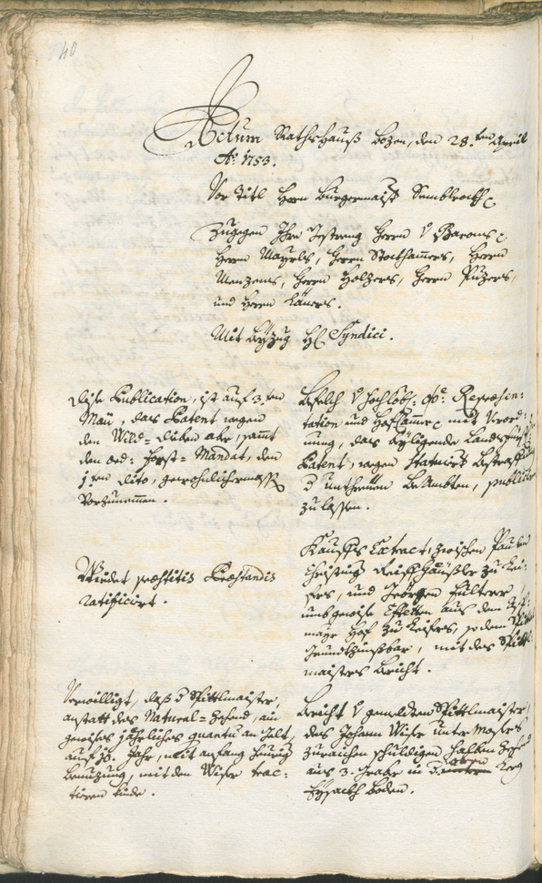 Archivio Storico della Città di Bolzano - BOhisto protocollo consiliare 1753/56 