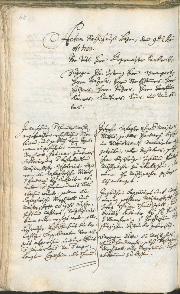 Archivio Storico della Città di Bolzano - BOhisto protocollo consiliare 1753/56 