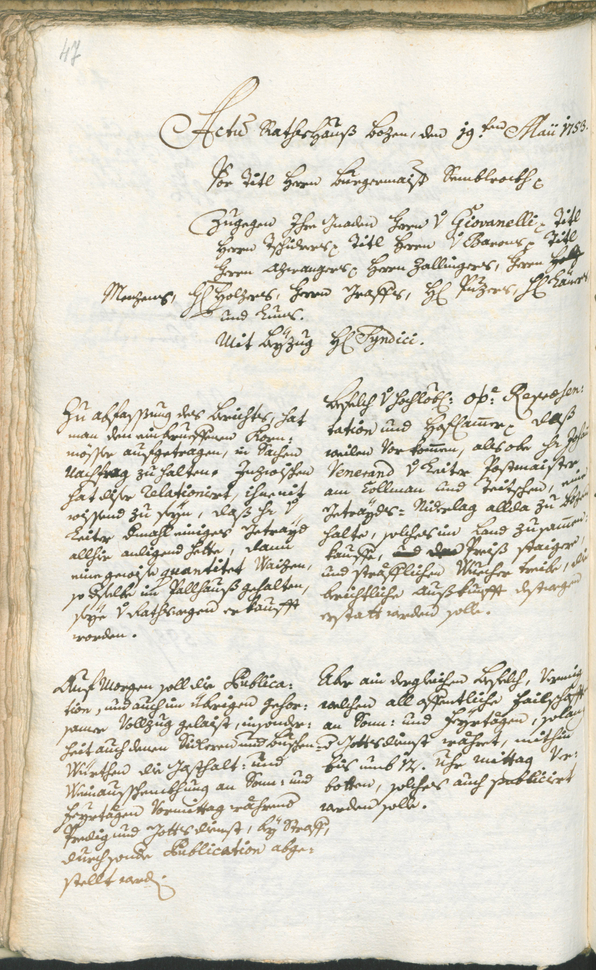 Civic Archives of Bozen-Bolzano - BOhisto Ratsprotokoll 1753/56 