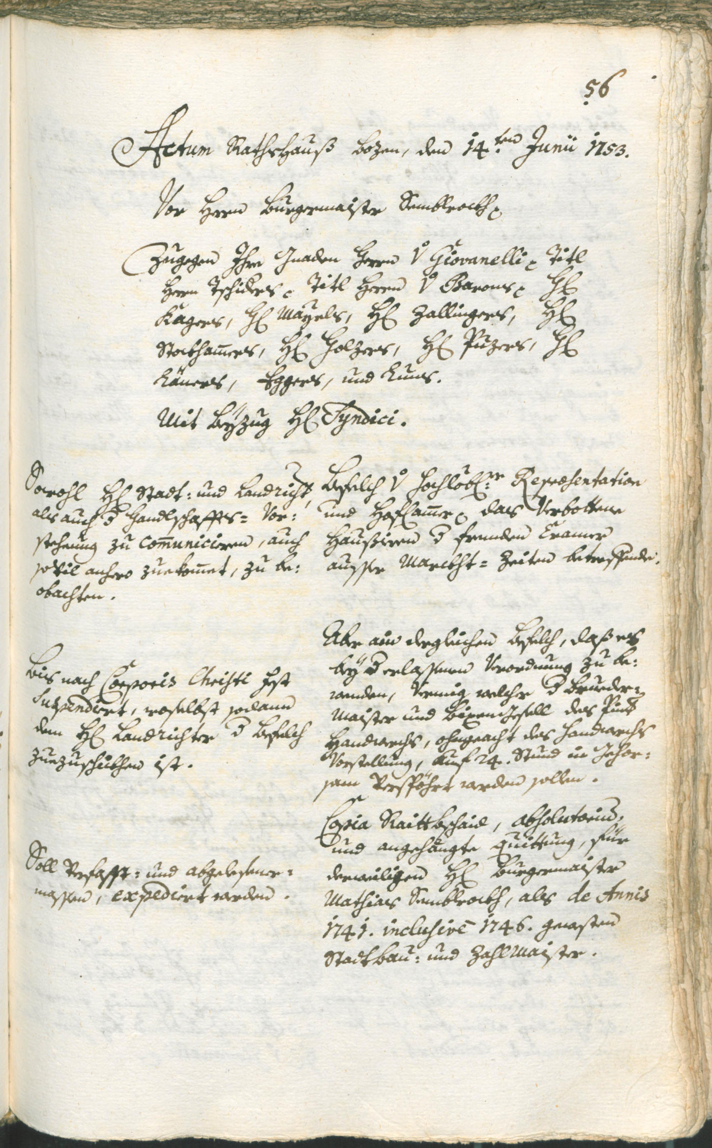 Civic Archives of Bozen-Bolzano - BOhisto Ratsprotokoll 1753/56 