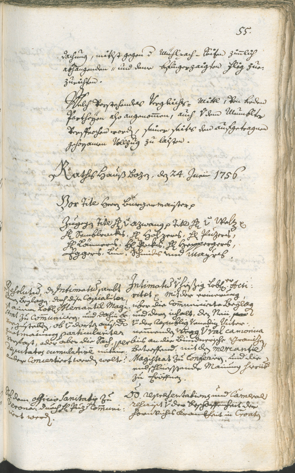 Civic Archives of Bozen-Bolzano - BOhisto Ratsprotokoll 1756/59 