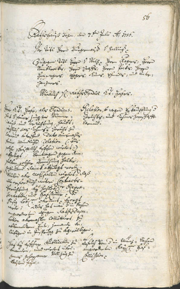 Civic Archives of Bozen-Bolzano - BOhisto Ratsprotokoll 1756/59 