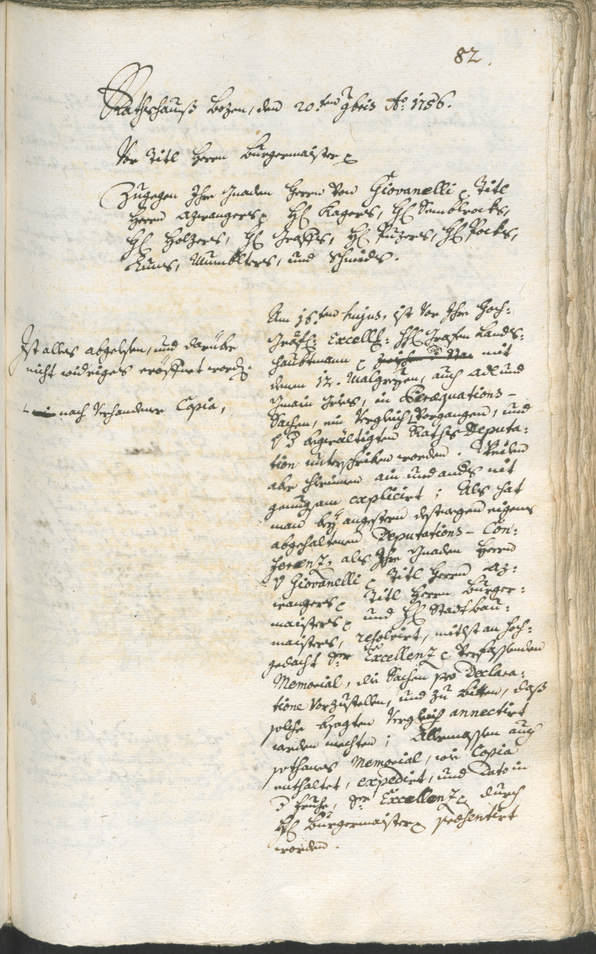 Archivio Storico della Città di Bolzano - BOhisto protocollo consiliare 1756/59 