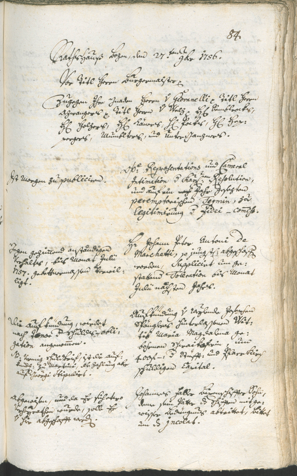 Civic Archives of Bozen-Bolzano - BOhisto Ratsprotokoll 1756/59 