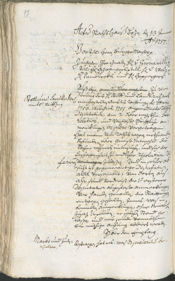 Stadtarchiv Bozen - BOhisto Ratsprotokoll 1756/59 