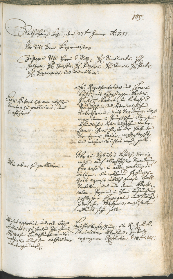 Civic Archives of Bozen-Bolzano - BOhisto Ratsprotokoll 1756/59 