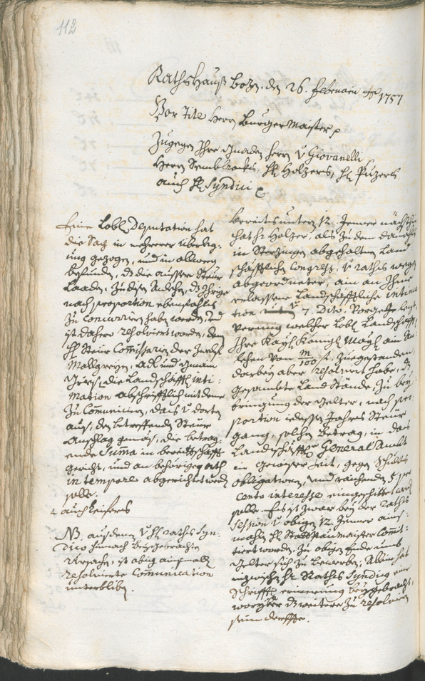 Archivio Storico della Città di Bolzano - BOhisto protocollo consiliare 1756/59 