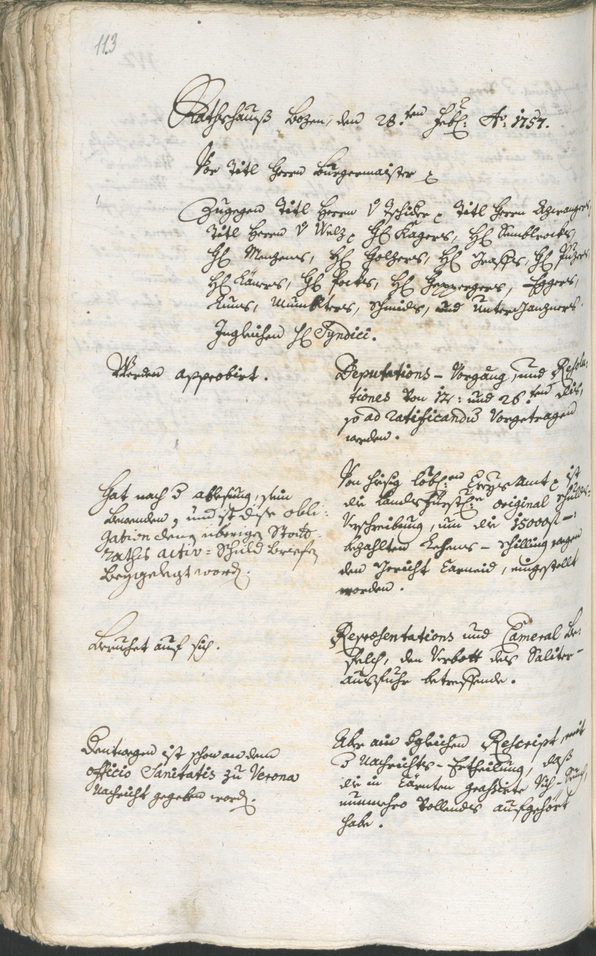 Archivio Storico della Città di Bolzano - BOhisto protocollo consiliare 1756/59 