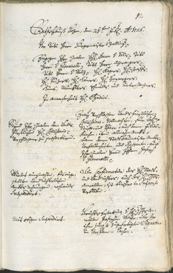 Civic Archives of Bozen-Bolzano - BOhisto Ratsprotokoll 1756/59 