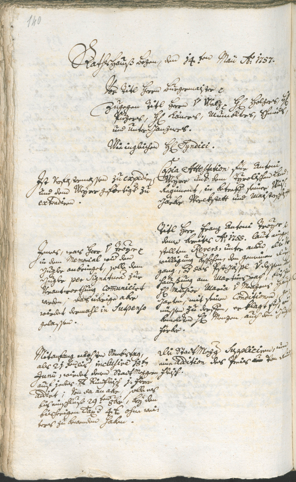 Civic Archives of Bozen-Bolzano - BOhisto Ratsprotokoll 1756/59 