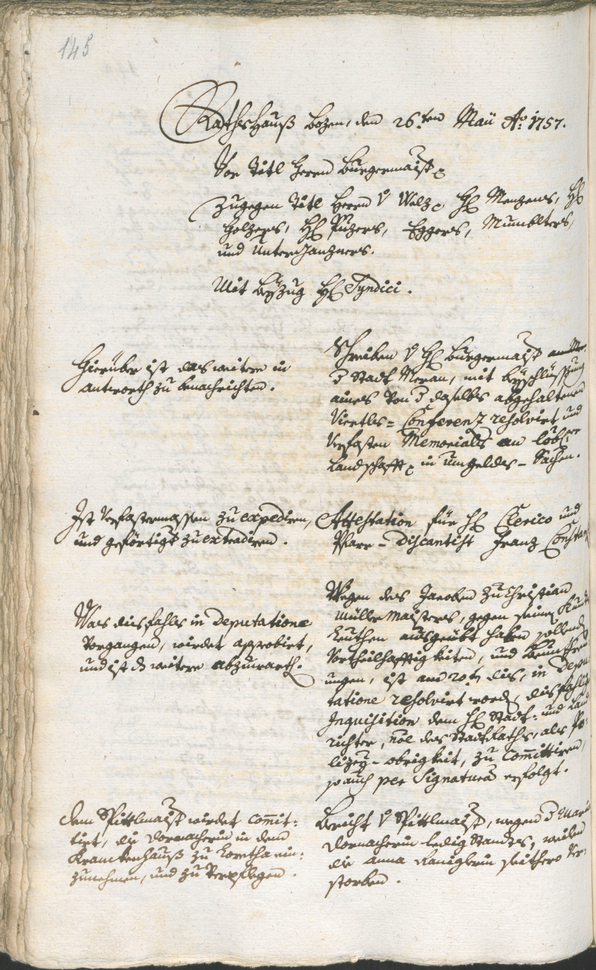 Archivio Storico della Città di Bolzano - BOhisto protocollo consiliare 1756/59 