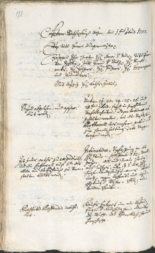 Archivio Storico della Città di Bolzano - BOhisto protocollo consiliare 1756/59 