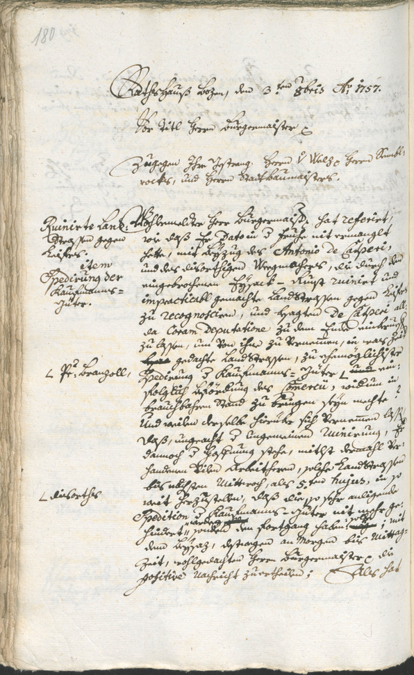 Civic Archives of Bozen-Bolzano - BOhisto Ratsprotokoll 1756/59 