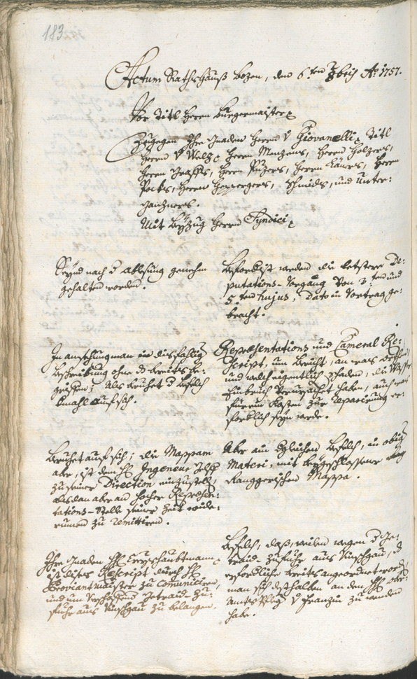 Civic Archives of Bozen-Bolzano - BOhisto Ratsprotokoll 1756/59 