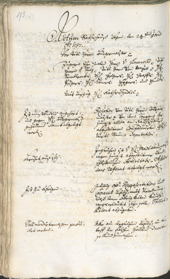 Stadtarchiv Bozen - BOhisto Ratsprotokoll 1756/59 