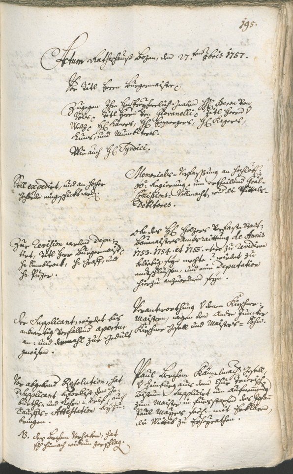 Civic Archives of Bozen-Bolzano - BOhisto Ratsprotokoll 1756/59 