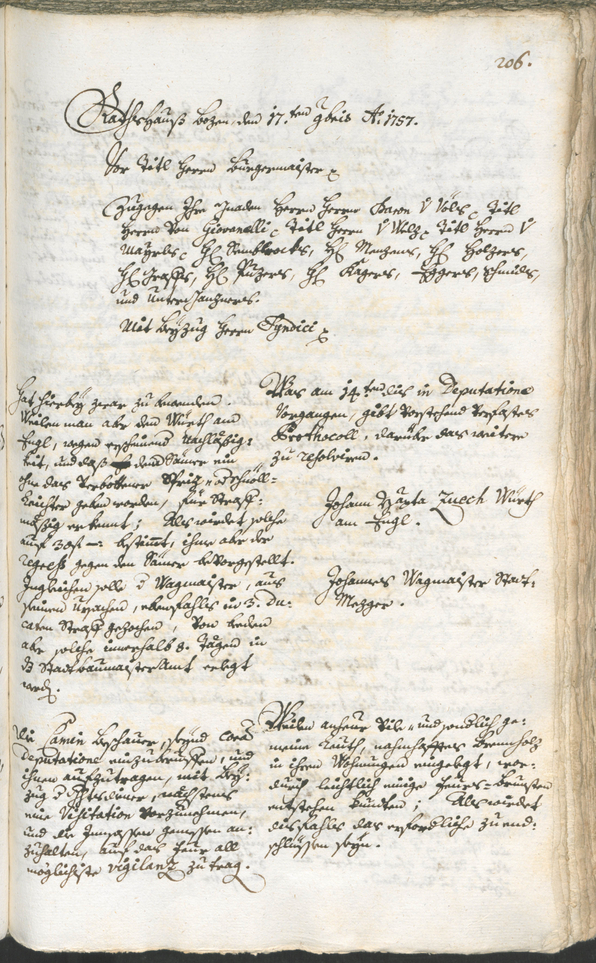 Civic Archives of Bozen-Bolzano - BOhisto Ratsprotokoll 1756/59 