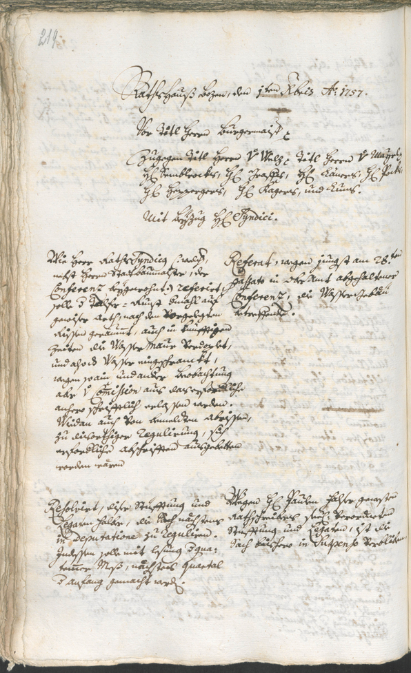 Archivio Storico della Città di Bolzano - BOhisto protocollo consiliare 1756/59 