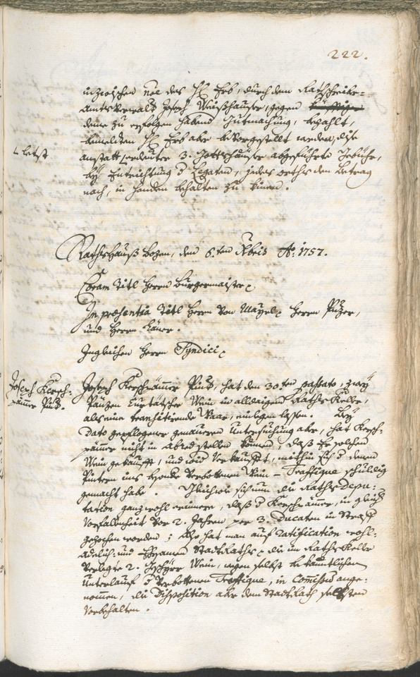 Archivio Storico della Città di Bolzano - BOhisto protocollo consiliare 1756/59 