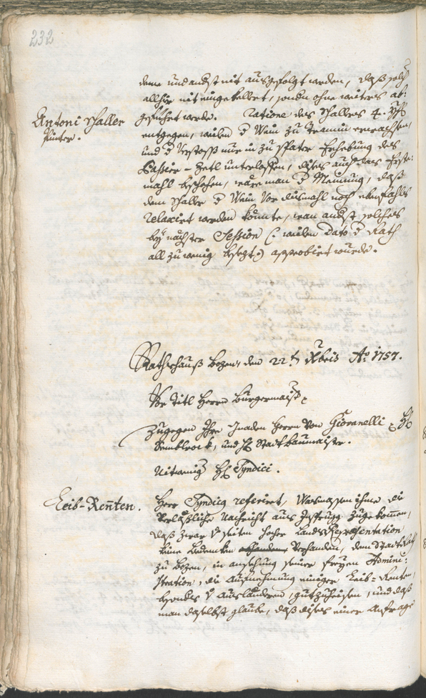 Stadtarchiv Bozen - BOhisto Ratsprotokoll 1756/59 