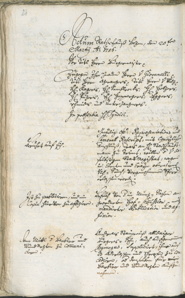 Civic Archives of Bozen-Bolzano - BOhisto Ratsprotokoll 1756/59 