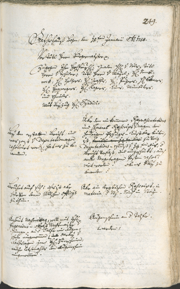 Civic Archives of Bozen-Bolzano - BOhisto Ratsprotokoll 1756/59 