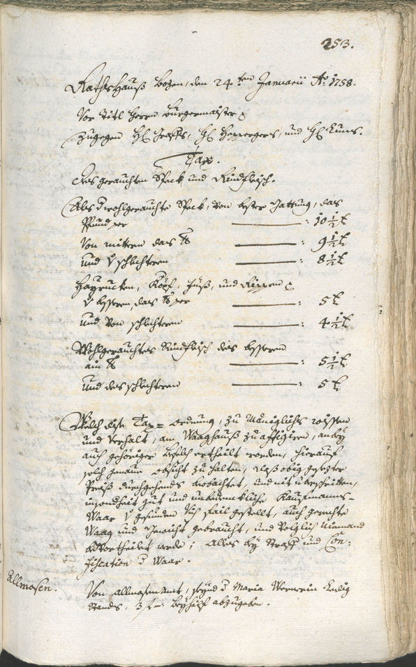 Stadtarchiv Bozen - BOhisto Ratsprotokoll 1756/59 