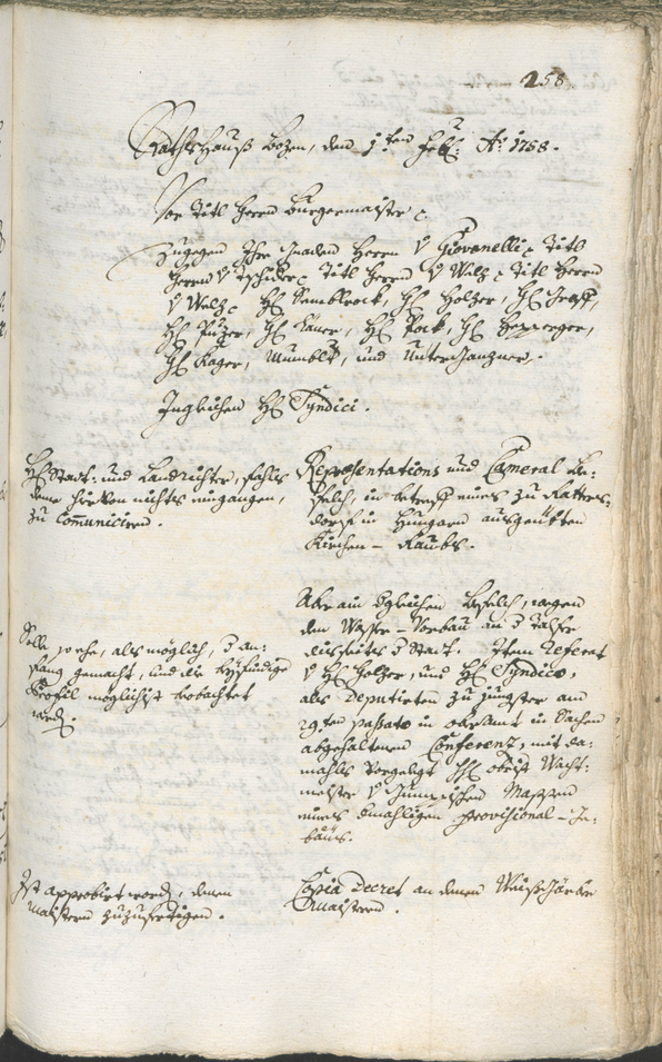 Civic Archives of Bozen-Bolzano - BOhisto Ratsprotokoll 1756/59 