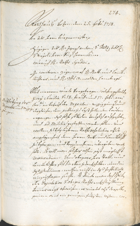 Archivio Storico della Città di Bolzano - BOhisto protocollo consiliare 1756/59 