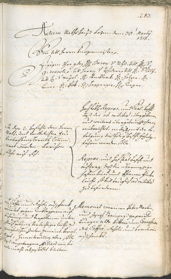 Civic Archives of Bozen-Bolzano - BOhisto Ratsprotokoll 1756/59 