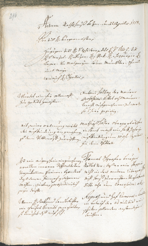 Civic Archives of Bozen-Bolzano - BOhisto Ratsprotokoll 1756/59 