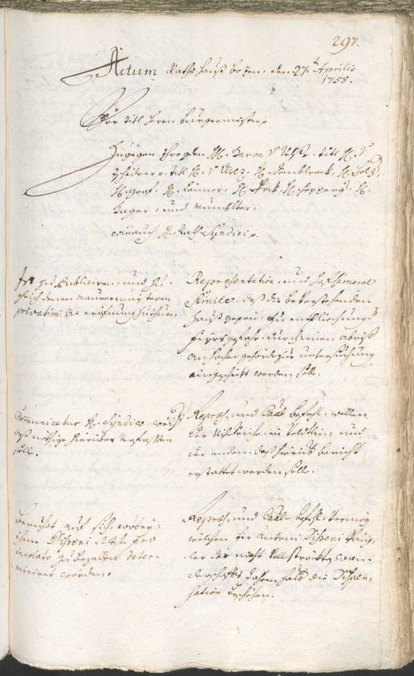 Civic Archives of Bozen-Bolzano - BOhisto Ratsprotokoll 1756/59 