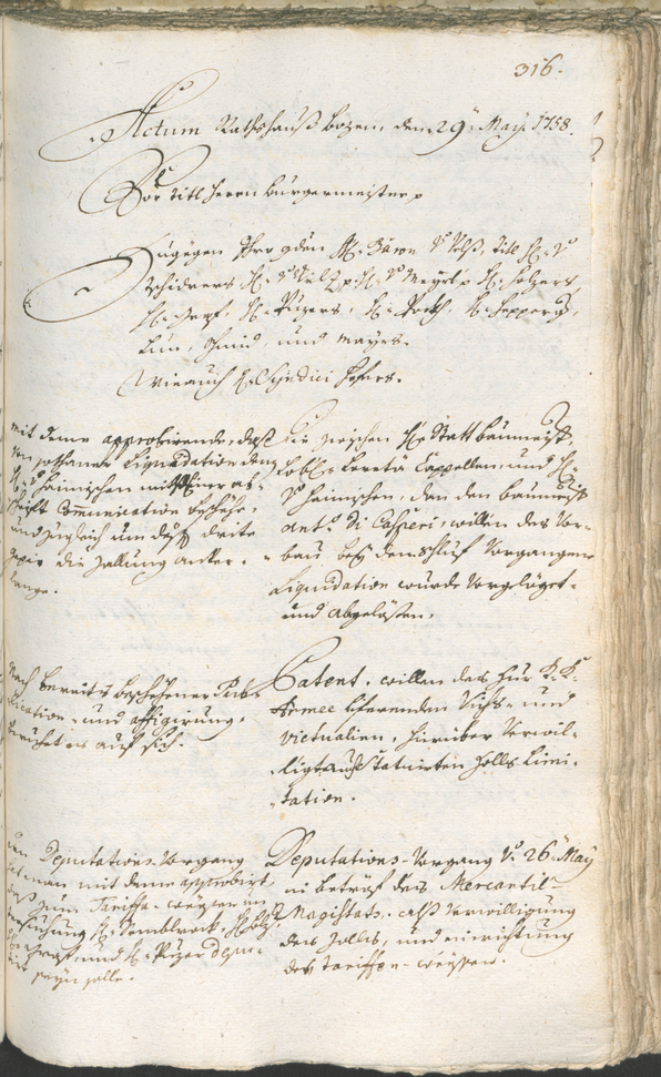 Archivio Storico della Città di Bolzano - BOhisto protocollo consiliare 1756/59 