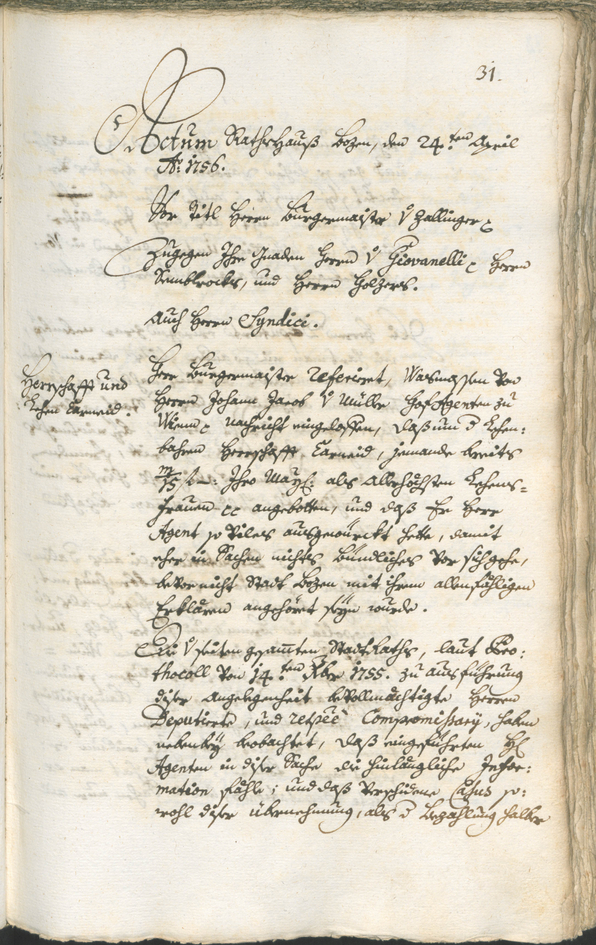 Archivio Storico della Città di Bolzano - BOhisto protocollo consiliare 1756/59 