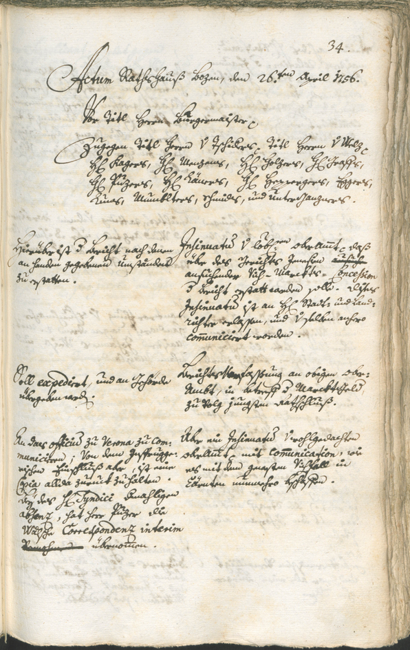 Civic Archives of Bozen-Bolzano - BOhisto Ratsprotokoll 1756/59 